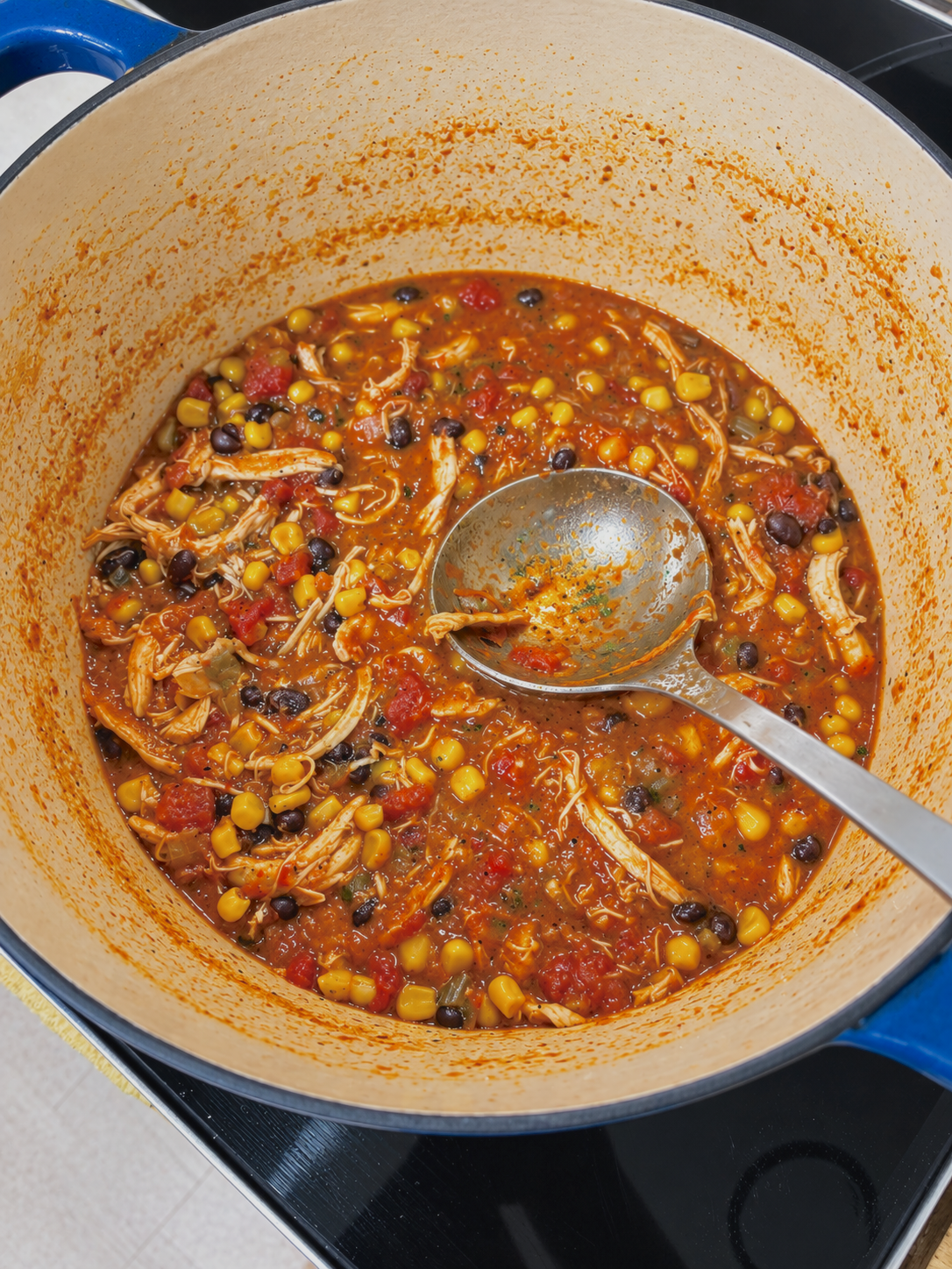 Creamy Chicken Tortilla Soup with a Southwest Kick