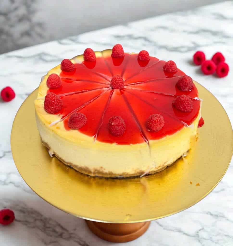 The Easiest Fancy Dessert You’ll Ever Make — Raspberry Balsamic Sauce Over Cheesecake 🍰