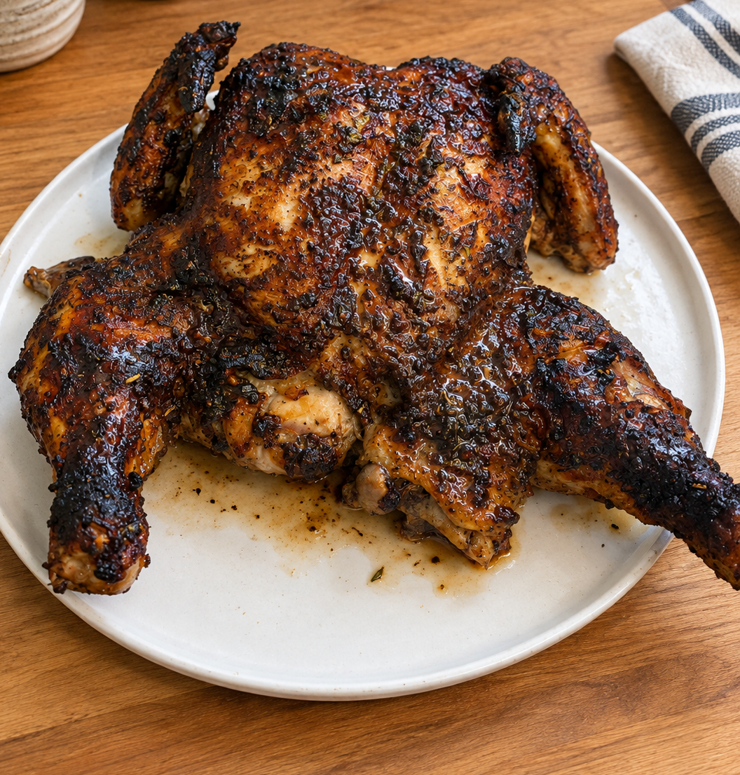 Apple Cider Spatchcock Chicken with Gravenstein Apple Balsamic